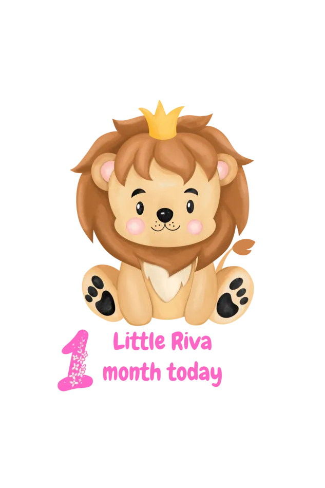 1 Month Celebration : Customised Lion Baby Romper Printed For Your Baby Girl's Monthly Milestone
