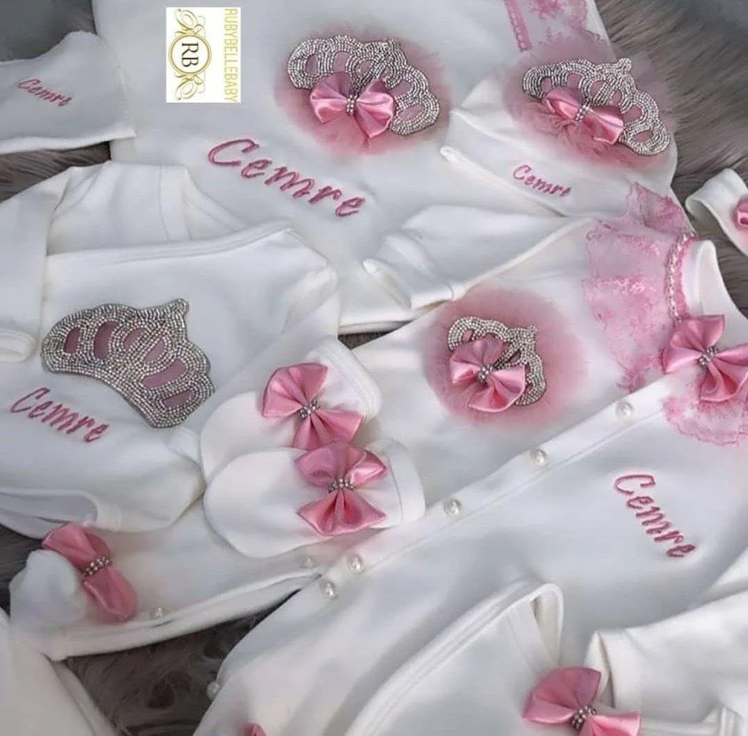 10pcs Newborn Baby Girl Outfit - Pink