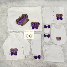 10pcs Newborn Baby Girl Outfit Set - Purple