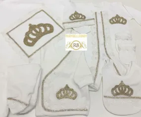 10pcs Newborn Baby Girl Outftit - Gold