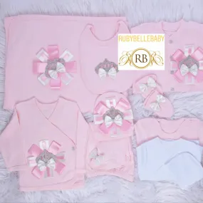 10pcs Princess Crown Set - Pink/Silver