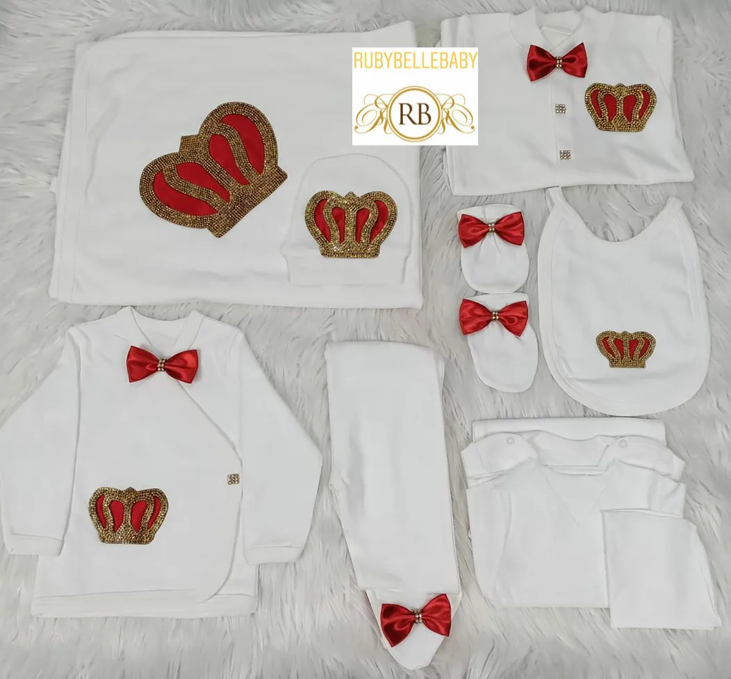 10pcs Royal Crown Set - Red/Gold