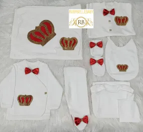 10pcs Royal Crown Set - Red/Gold