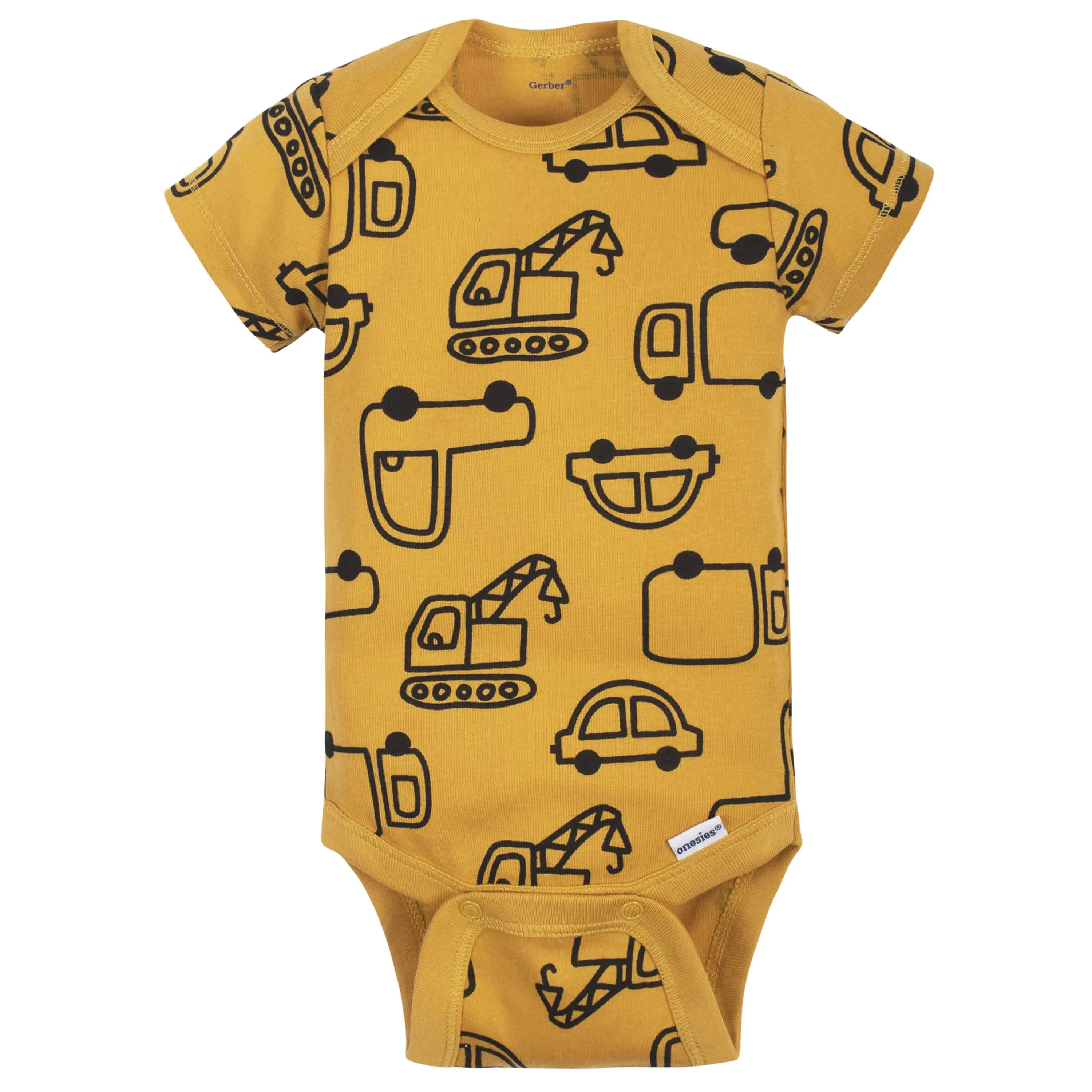 3-Pack Baby Boys Construction Trucks Short Sleeve Onesies® Bodysuits