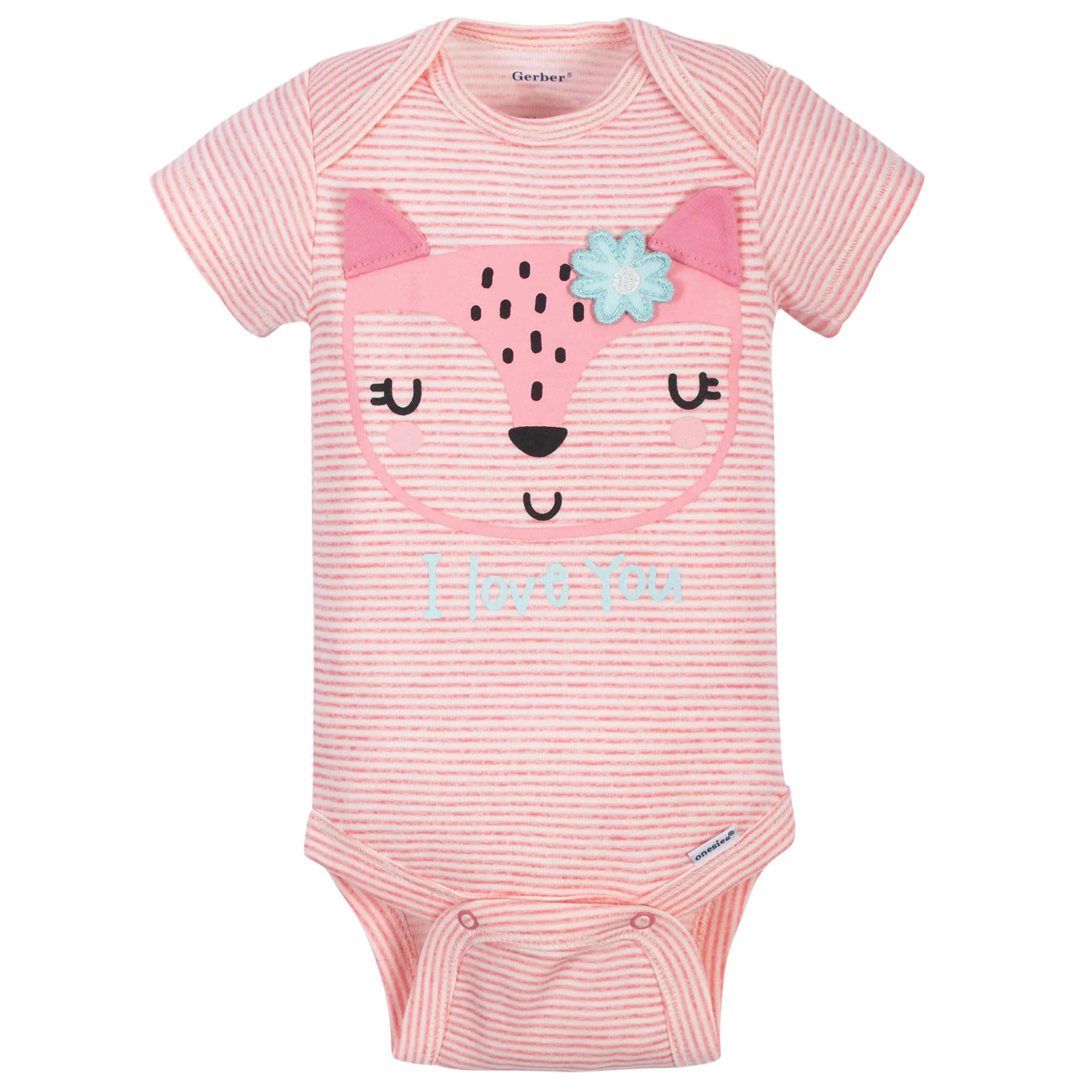 3-Pack Baby Girls Fox Short Sleeve Onesies® Bodysuits