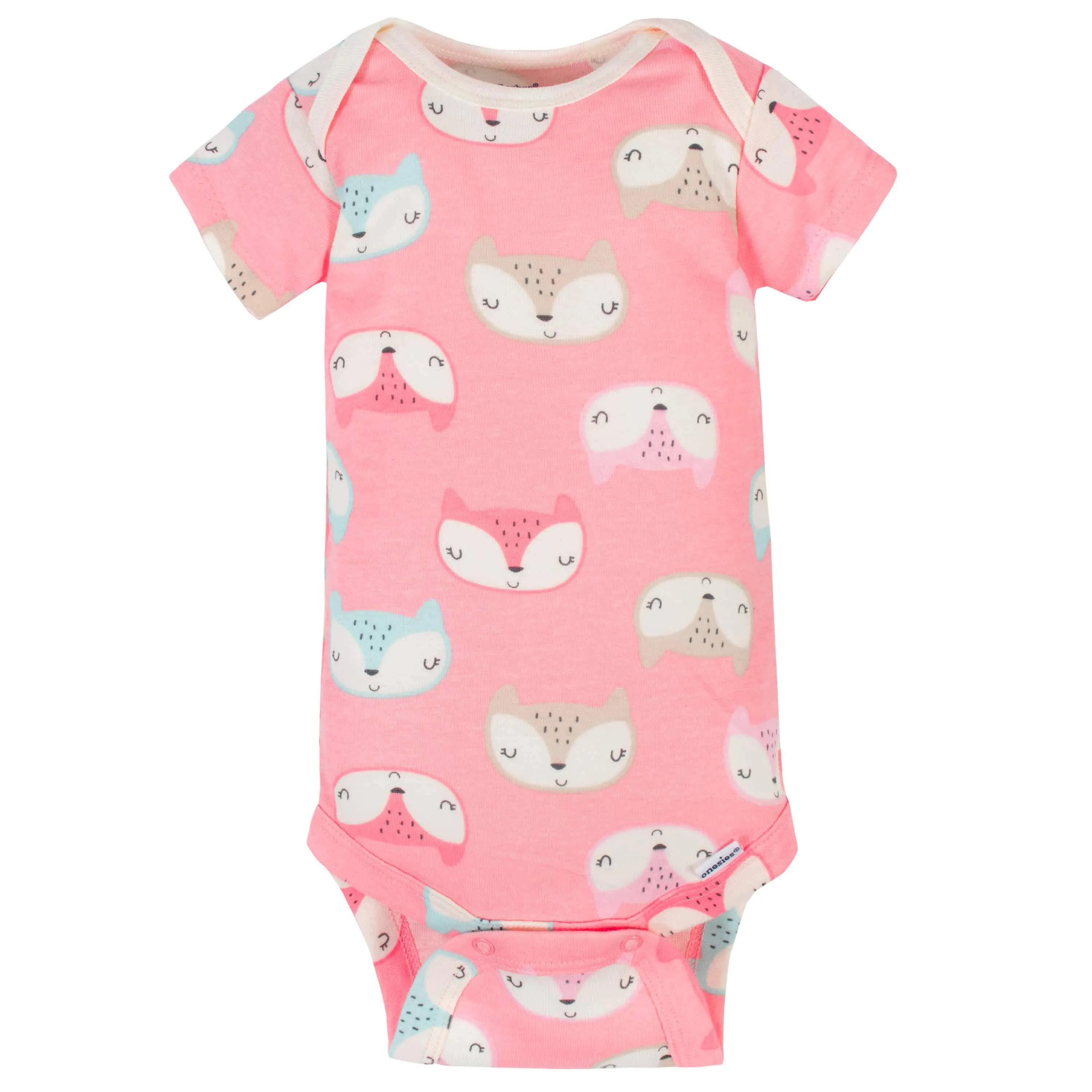 3-Pack Baby Girls Fox Short Sleeve Onesies® Bodysuits