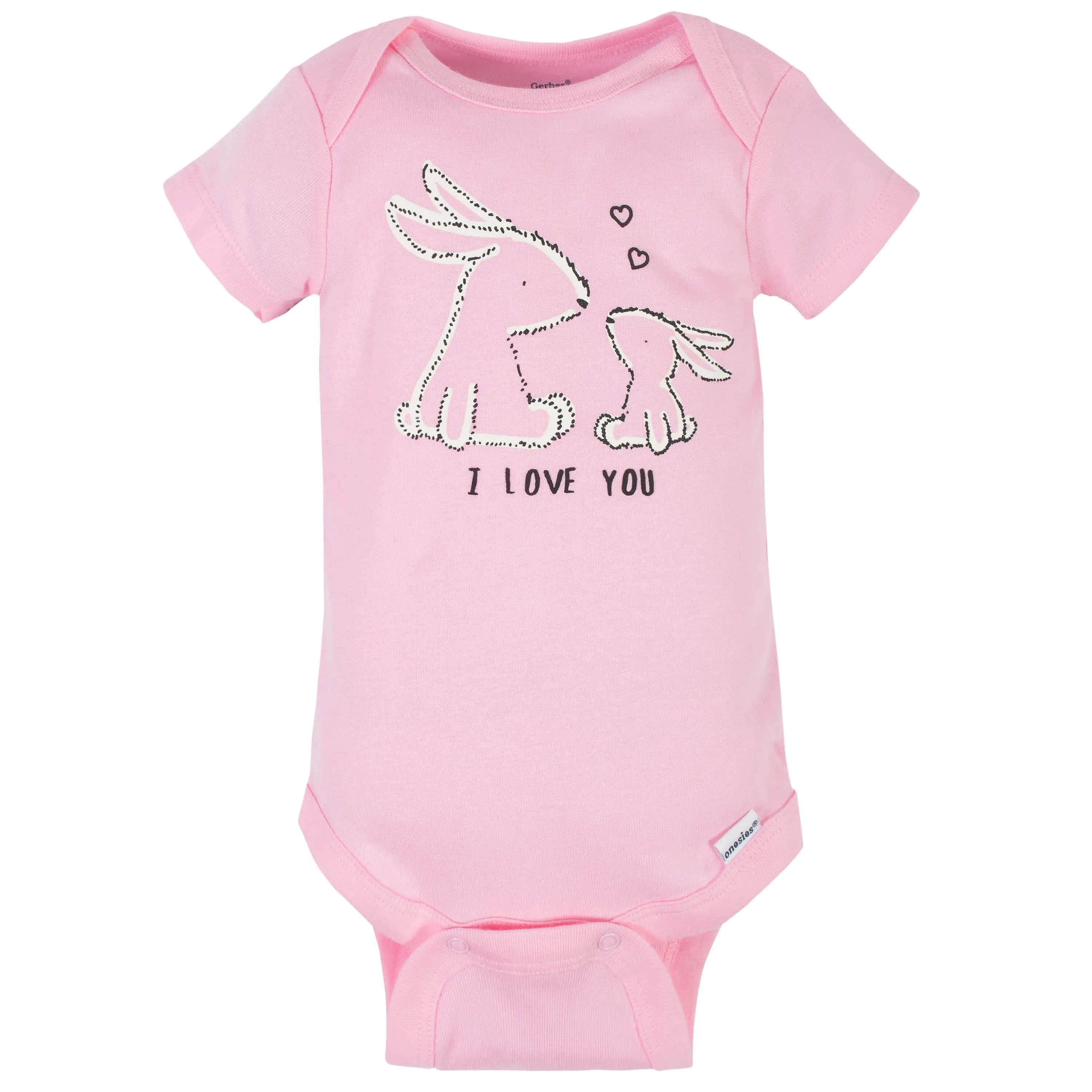 3-Pack Baby Girls Love Short Sleeve Onesies® Bodysuits