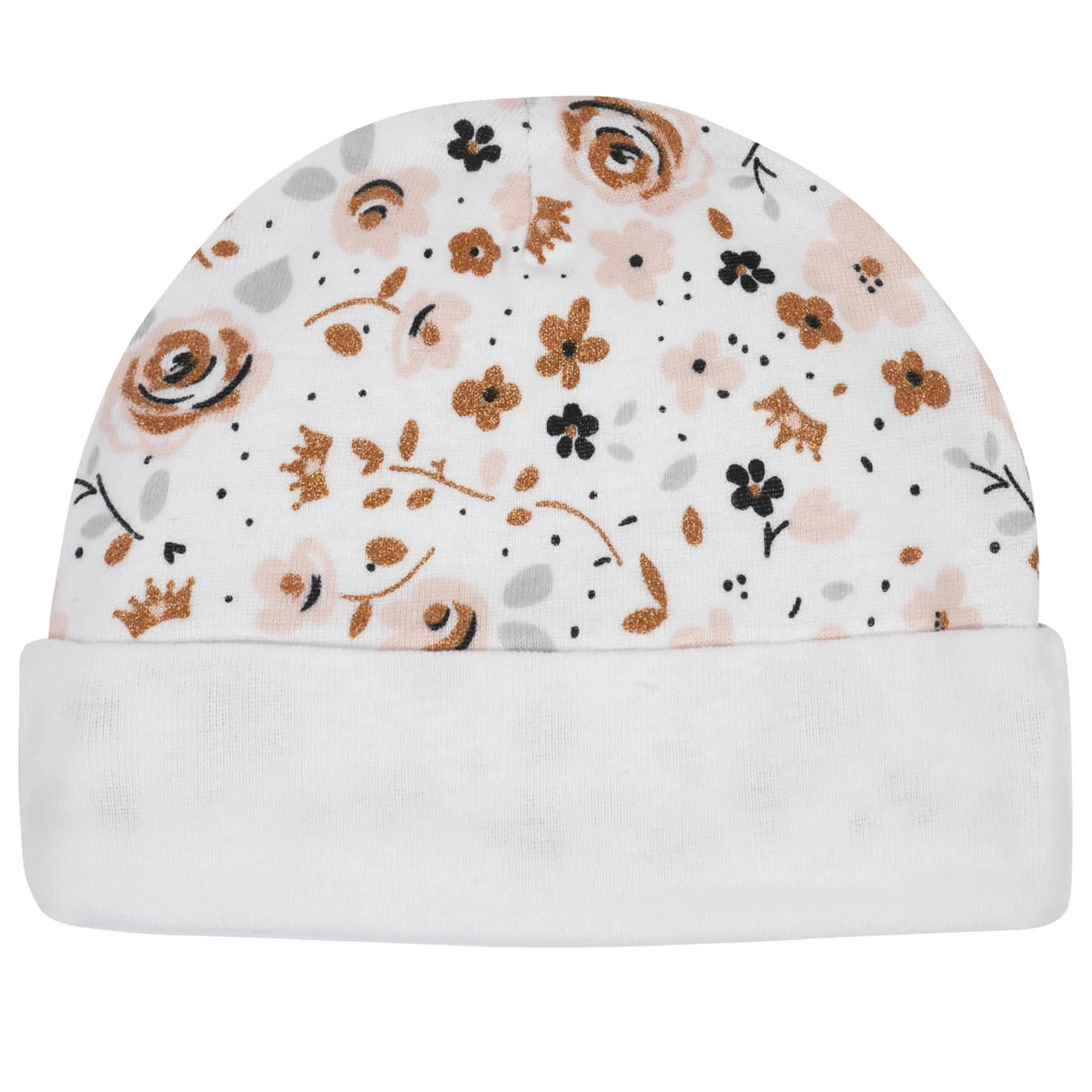 3-Pack Baby Girls Princess Organic Caps