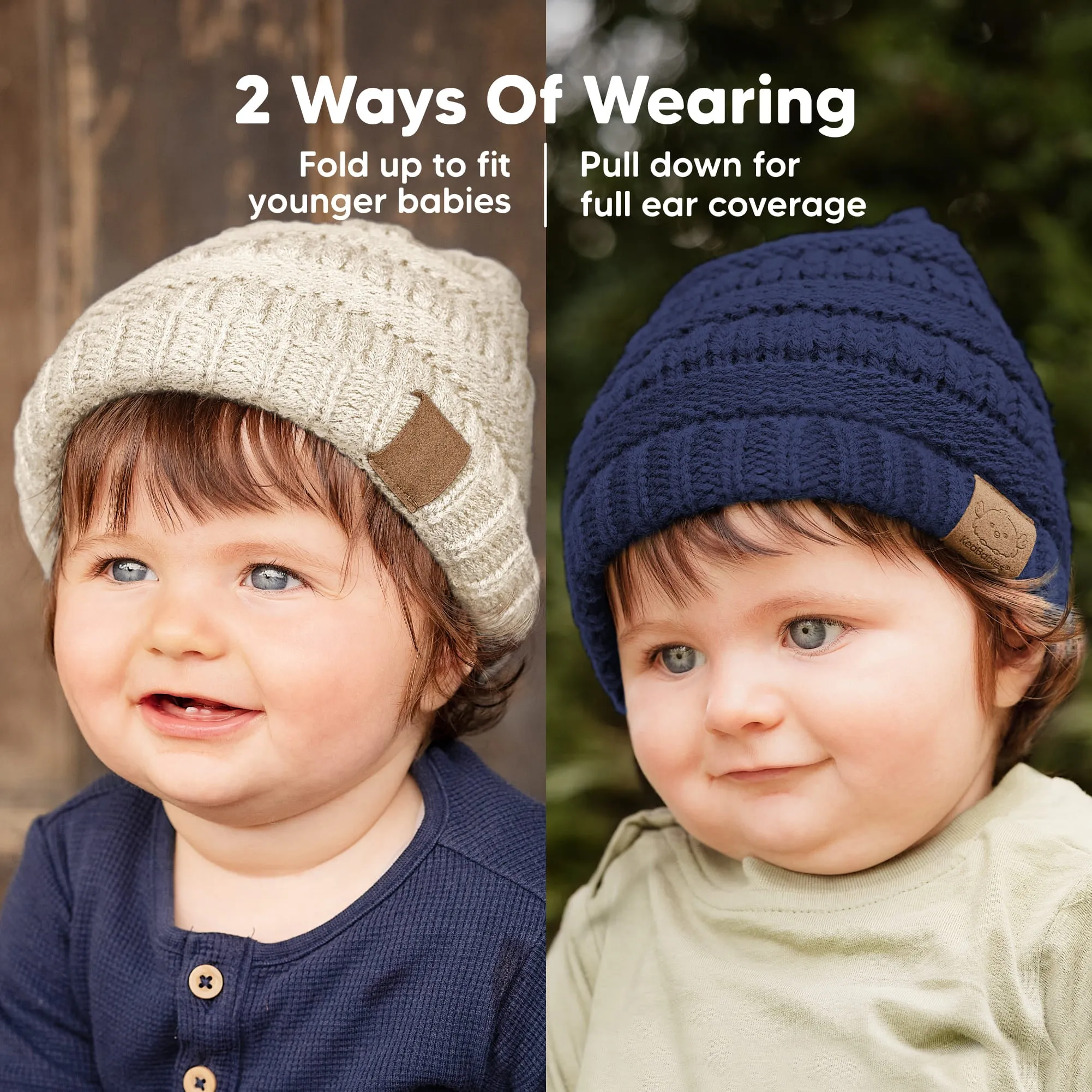 3-Pack Warmzy Baby Beanies (Ember, M)