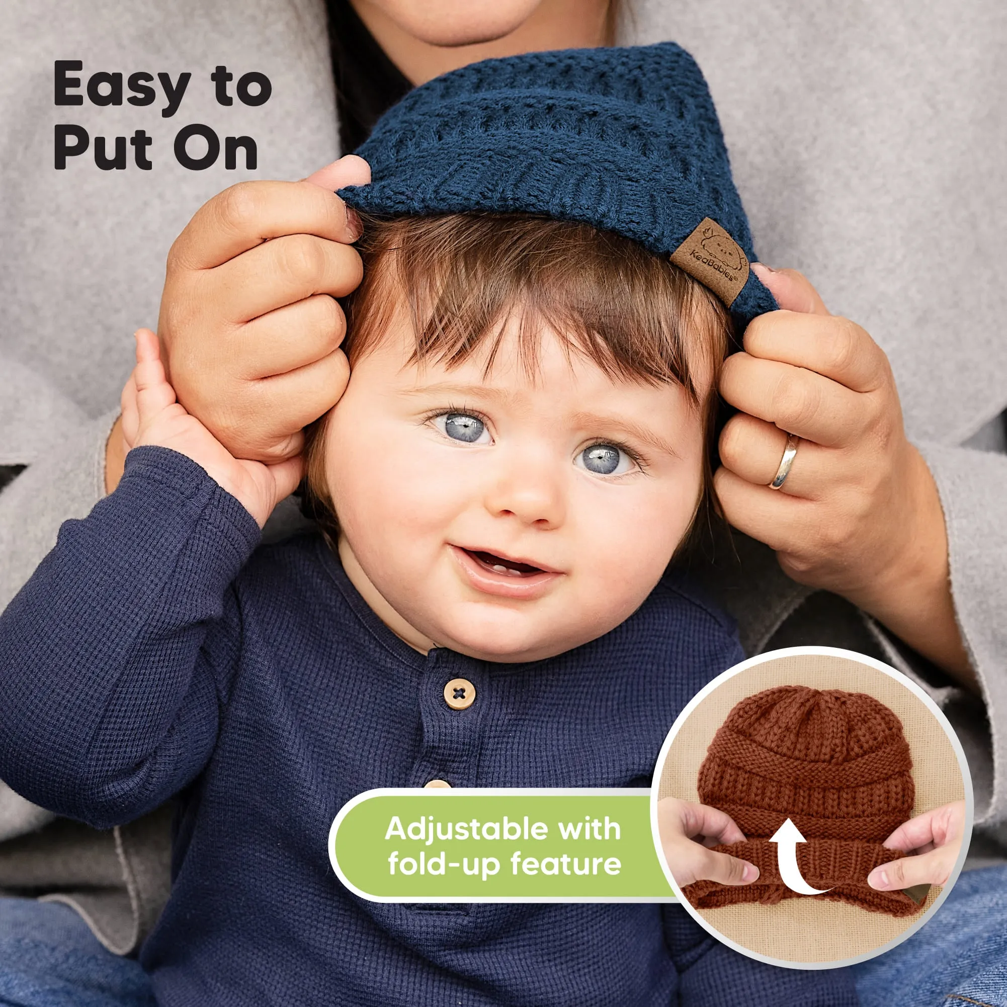 3-Pack Warmzy Baby Beanies (Ember, M)
