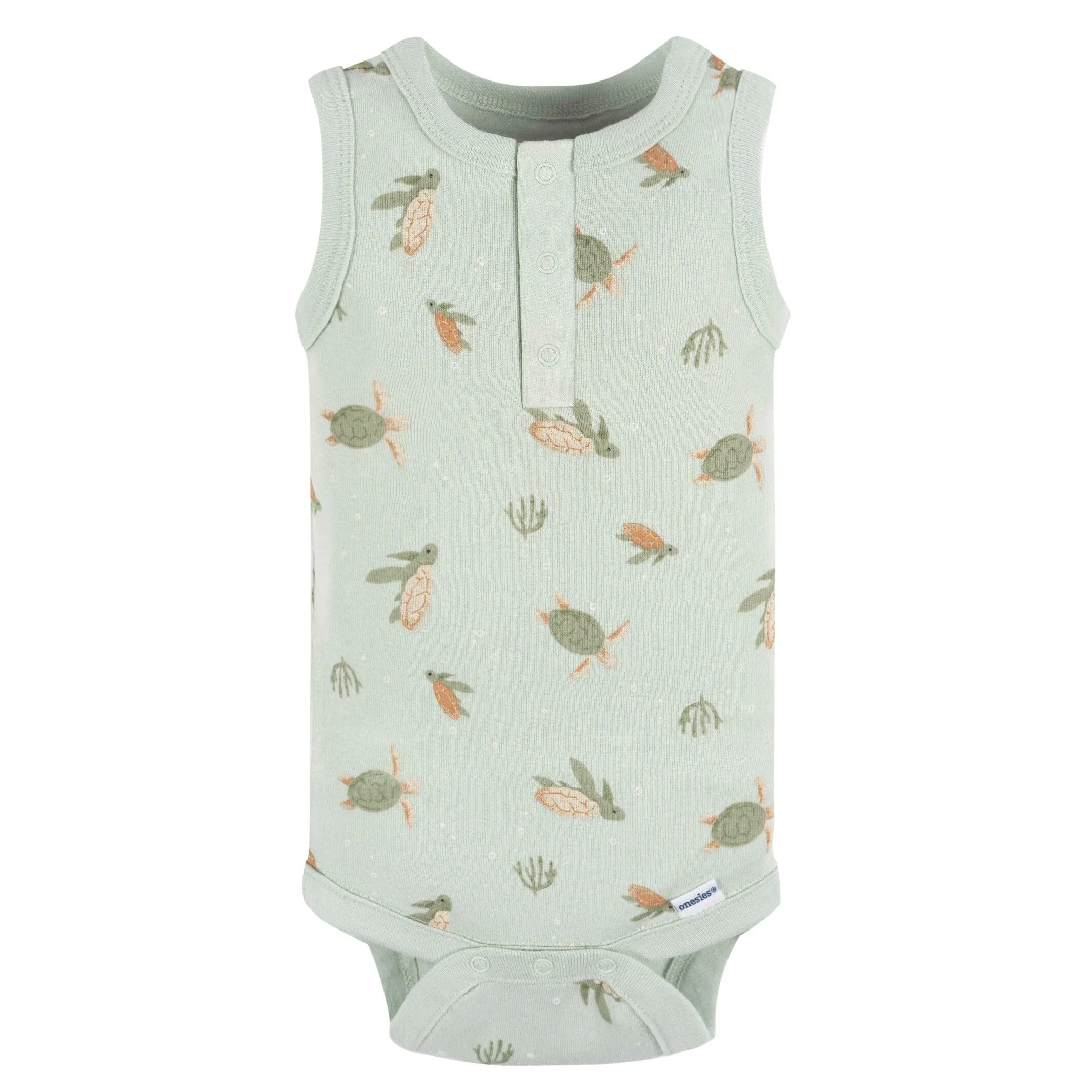 4-Pack Baby Boys Sea Turtles Sleeveless Onesies® Bodysuits
