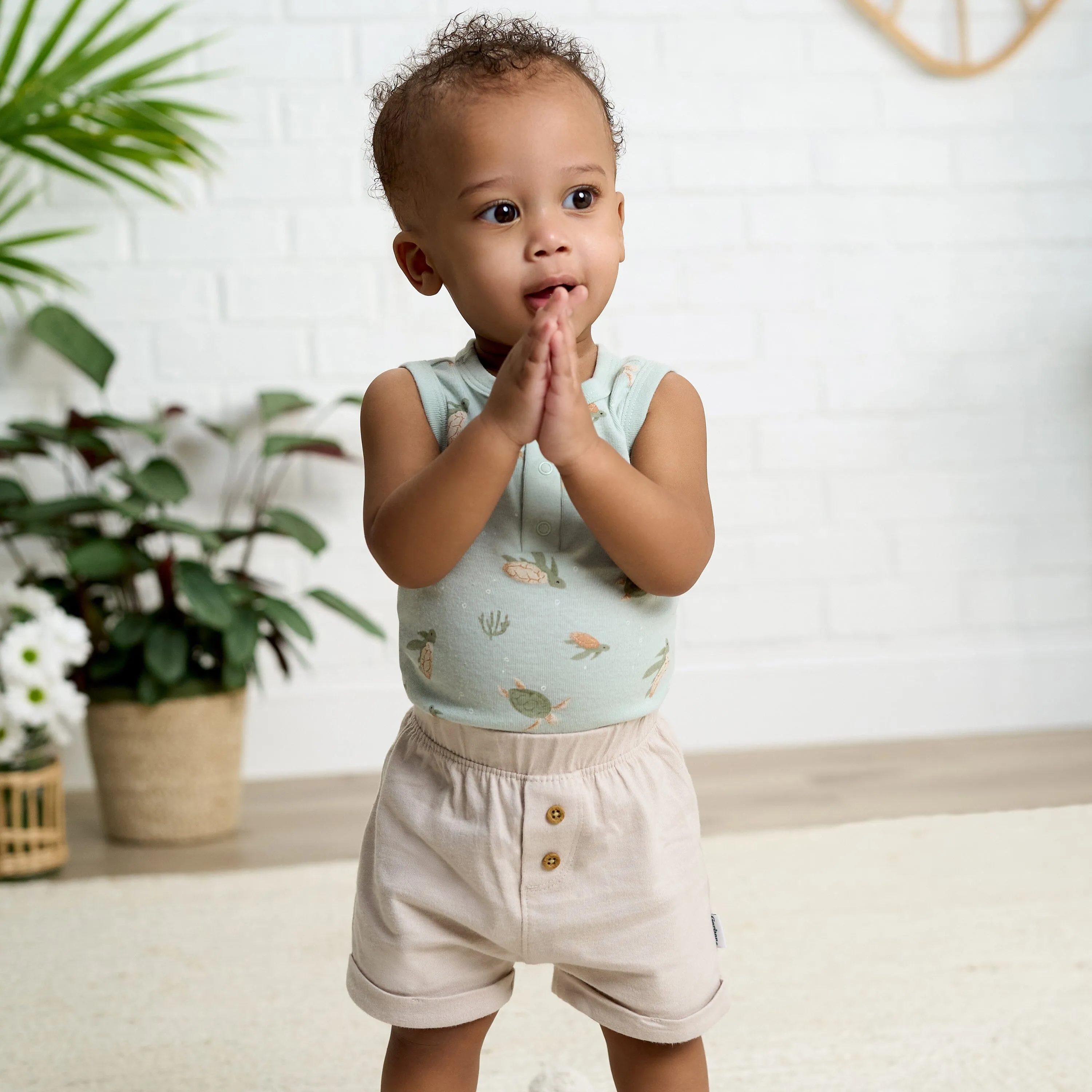 4-Pack Baby Boys Sea Turtles Sleeveless Onesies® Bodysuits