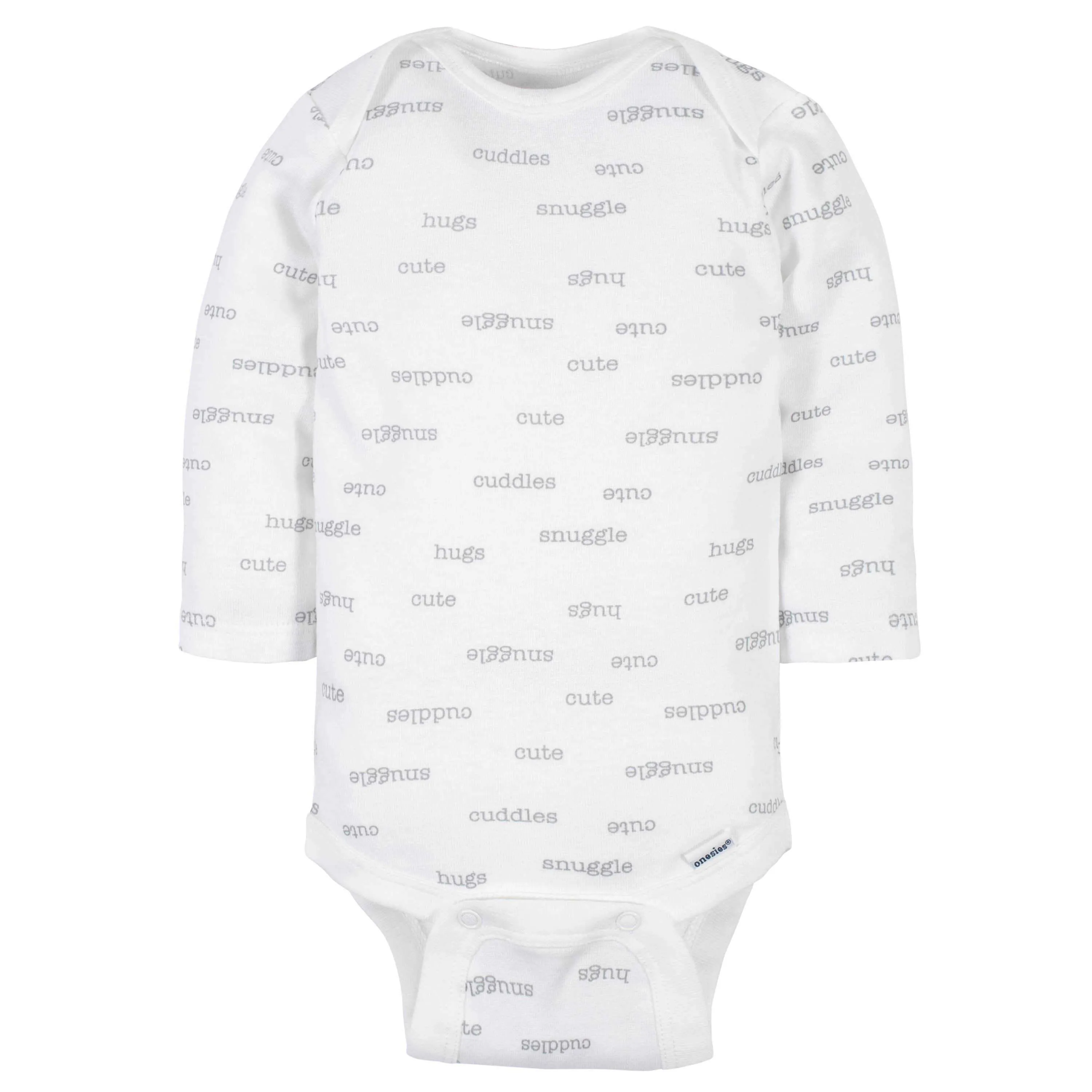 6-Pack Baby Neutral Words Long Sleeve Onesies® Bodysuits