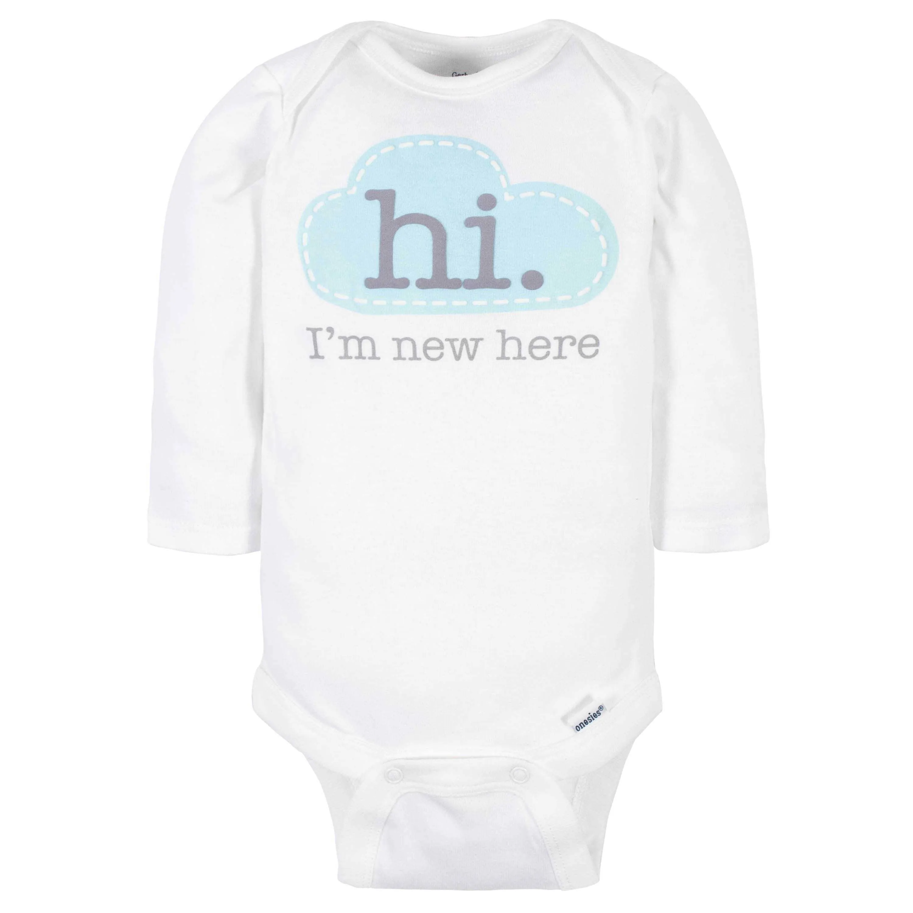 6-Pack Baby Neutral Words Long Sleeve Onesies® Bodysuits
