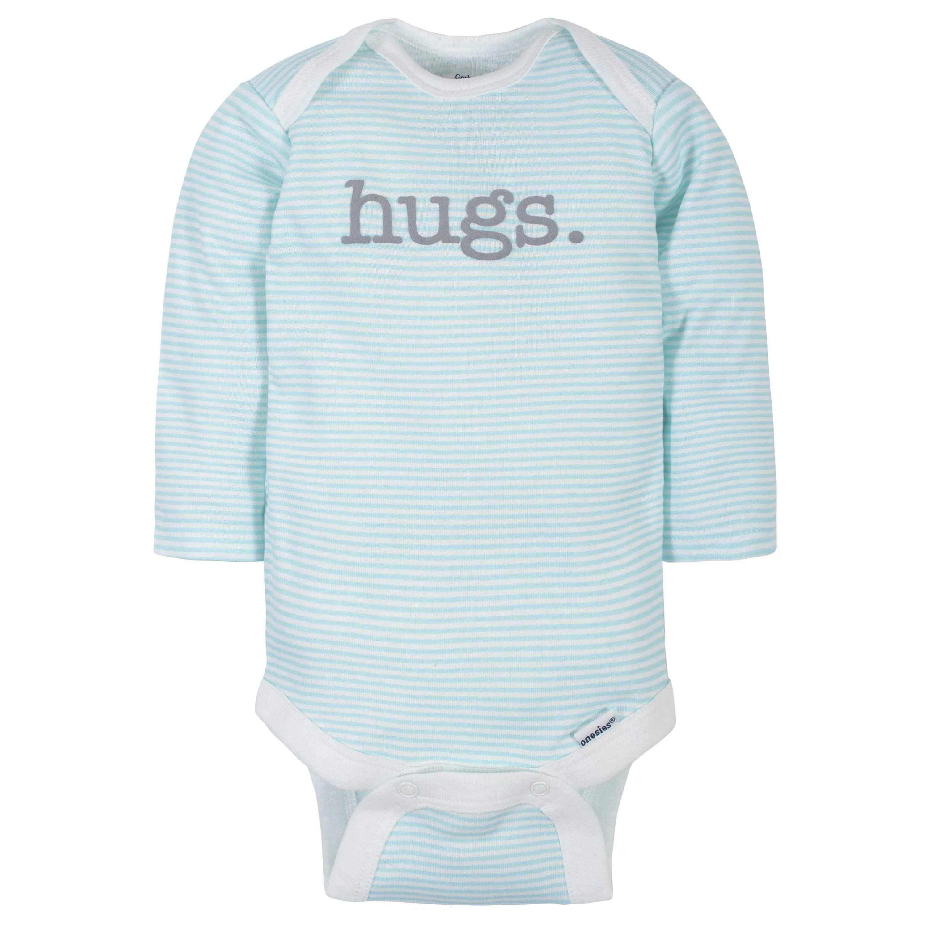 6-Pack Baby Neutral Words Long Sleeve Onesies® Bodysuits