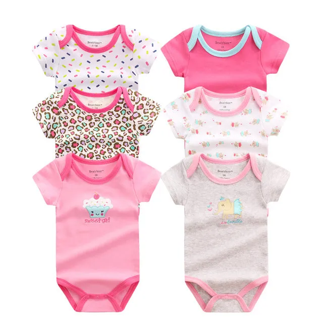 6pcs Baby Bodysuit 3-9M