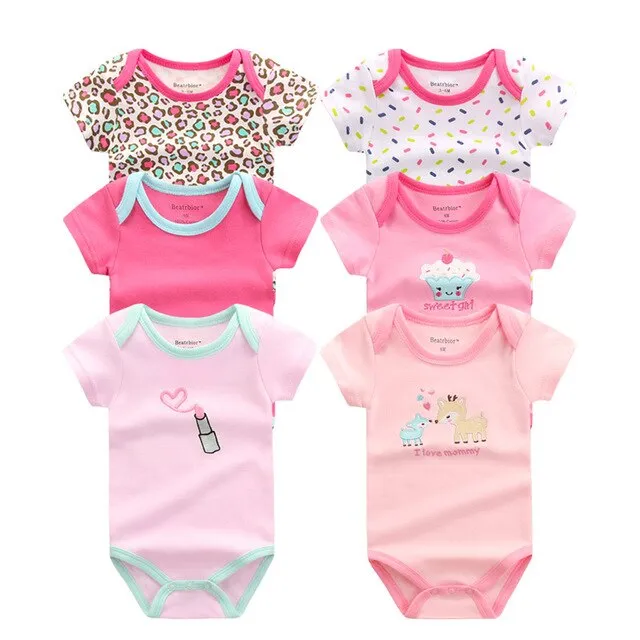 6pcs Baby Bodysuit 3-9M
