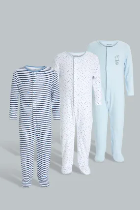 Assorted Printed Sleepsuits (Pack of 3)