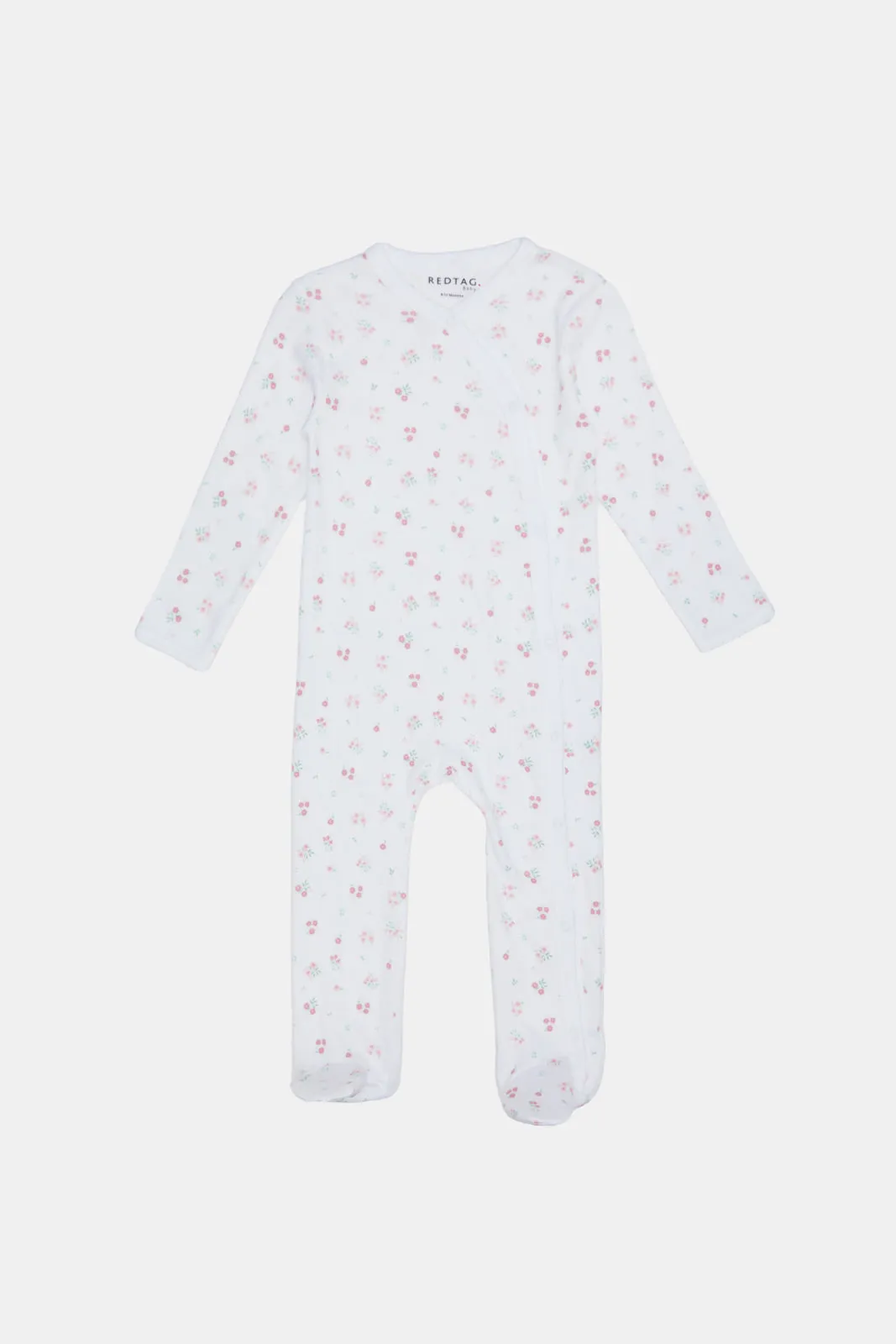 Babies Cream And White Printed Sleepsuits Set (2 Piece)