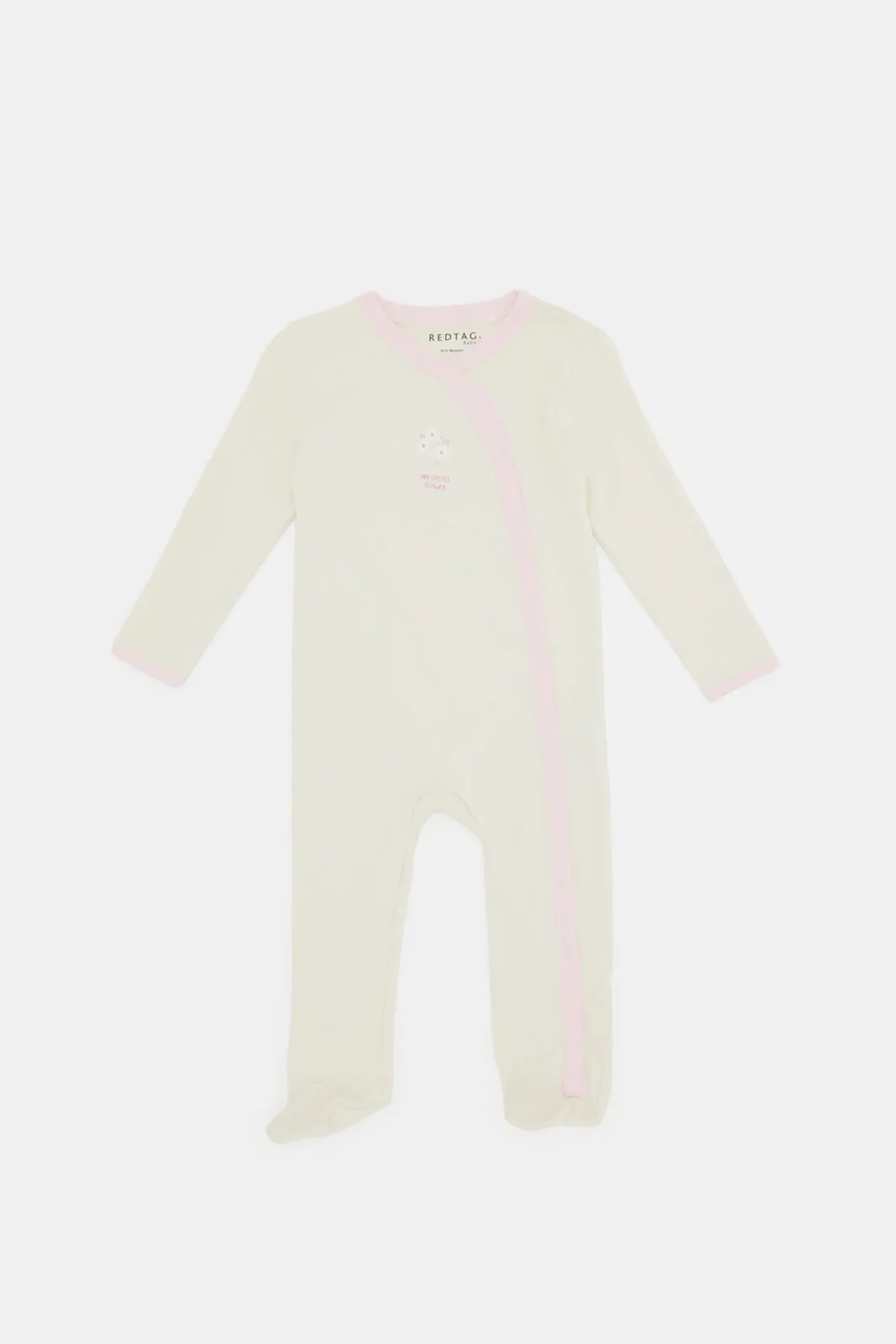 Babies Cream And White Printed Sleepsuits Set (2 Piece)