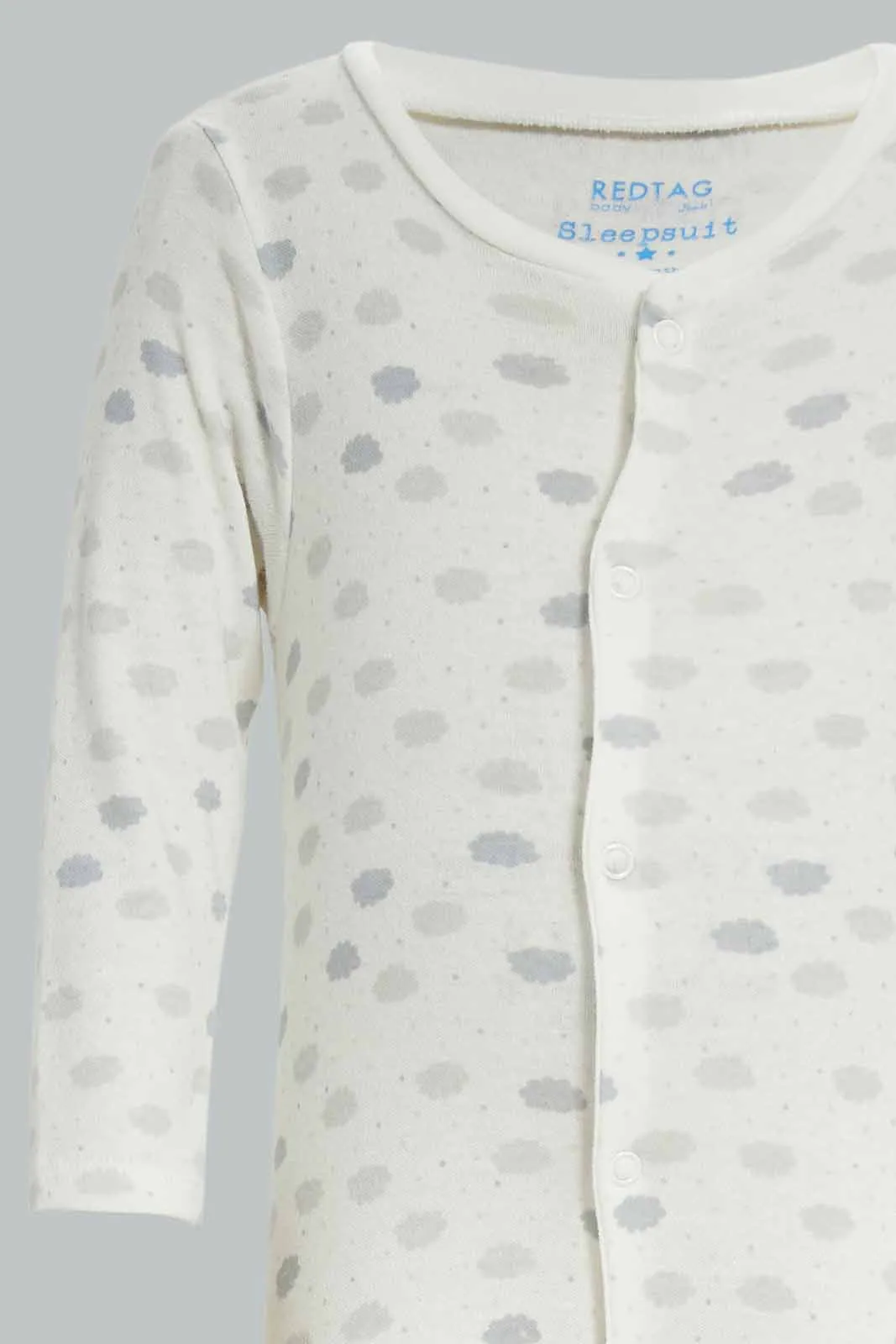 Babies Grey Printed Sleepsuit Set (Pack Of 3 )