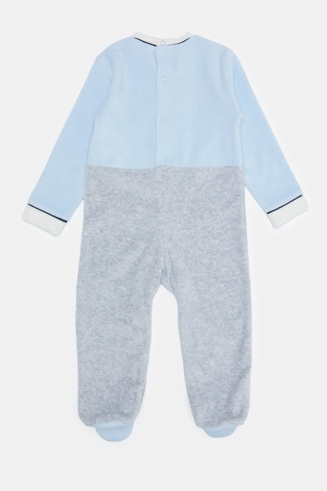 Baby Blue And Grey Sleepsuit