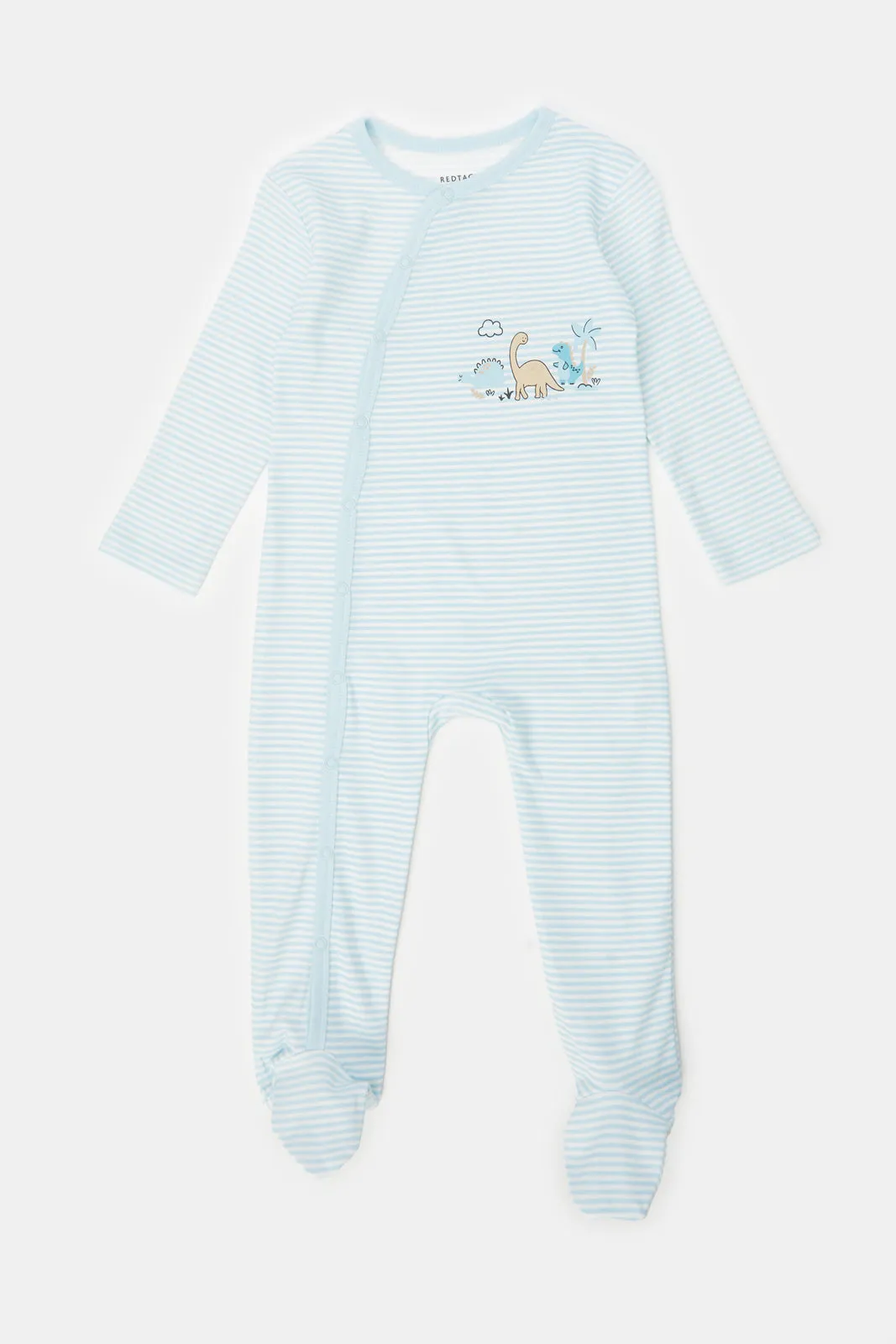 Baby Blue Striped Sleepsuit