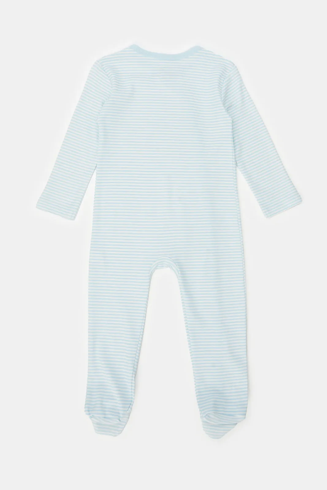 Baby Blue Striped Sleepsuit