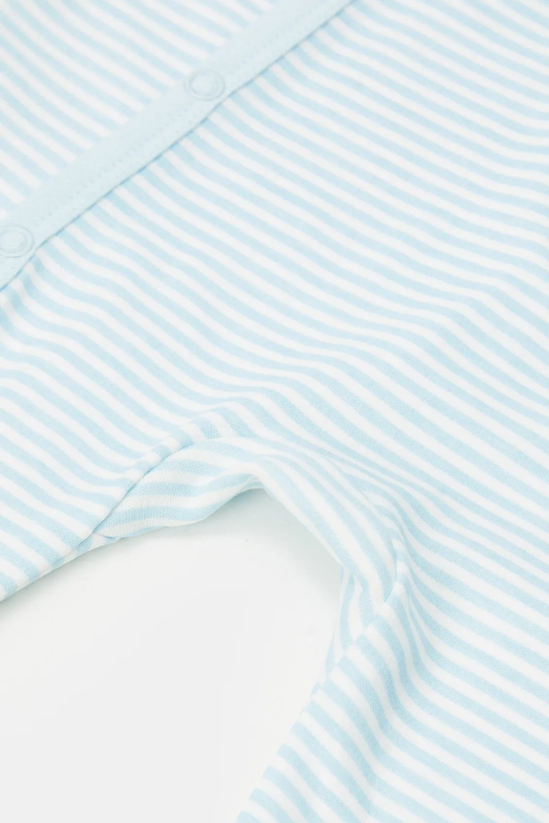 Baby Blue Striped Sleepsuit