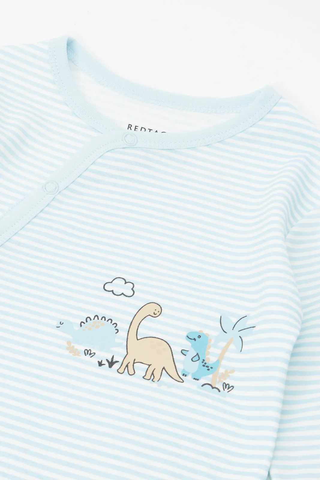 Baby Blue Striped Sleepsuit