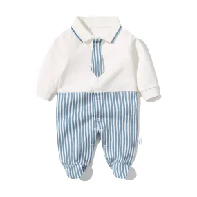 Baby Boy Striped Patchwork Pattern Tie Dye Design Lapel Conv