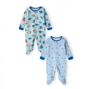 Baby Boys 2 Pack Sleepsuits