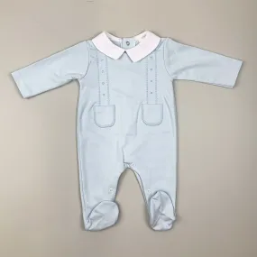 Baby Boys All in One / Sleepsuit with Front Pockets - Blue