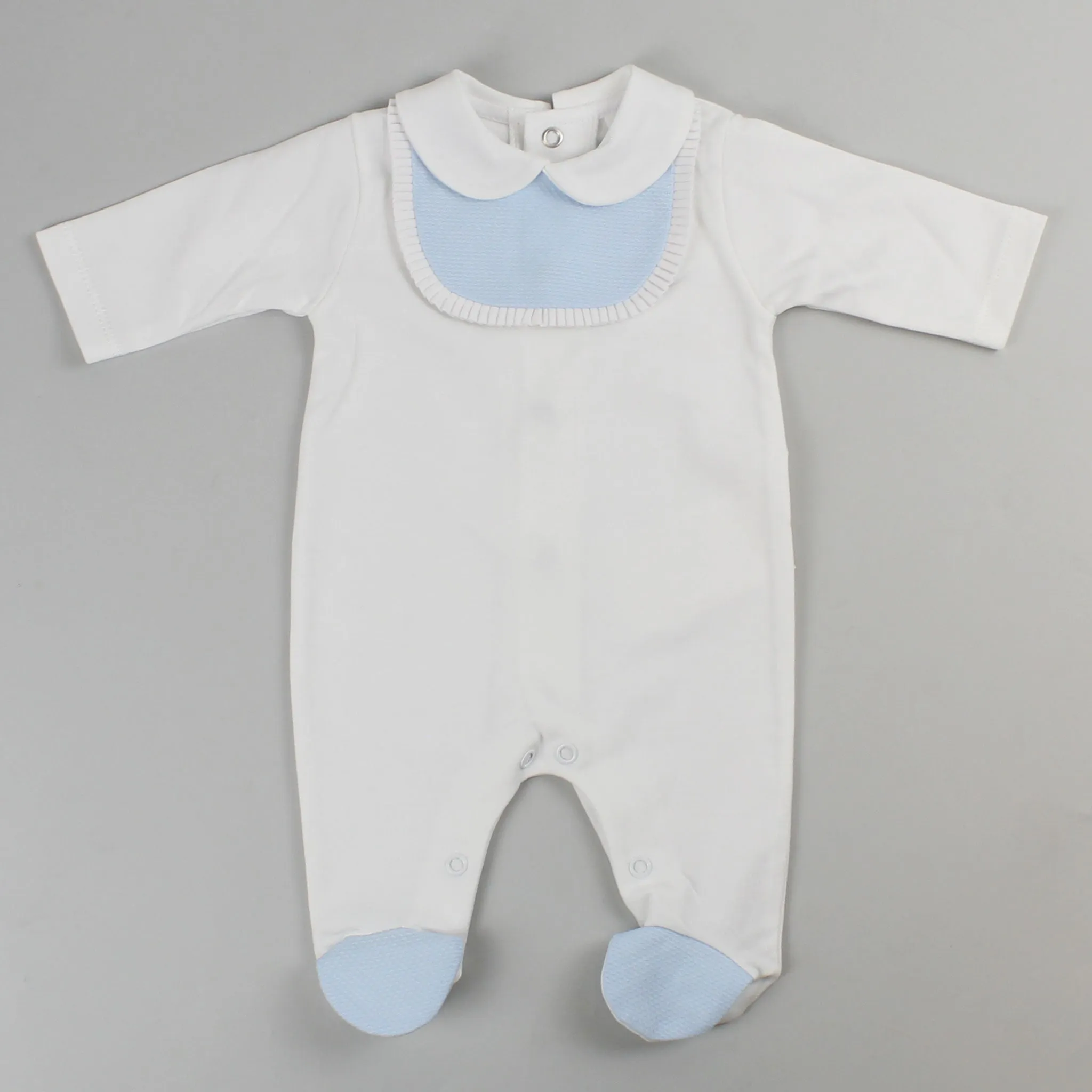 Baby Boys Cotton White Sleepsuit