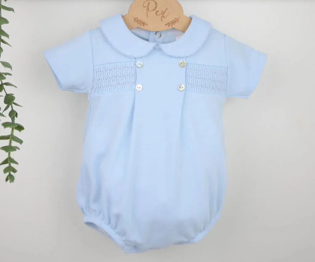 Baby Boys Smocked Romper Suit