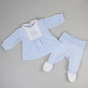 Baby Boys Velour Outfit - Blue - Tutto Piccolo