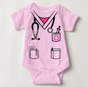Baby Career Onesies - Surgeon Doctor Nurse Scrub Suit Pink with FREE Name Print