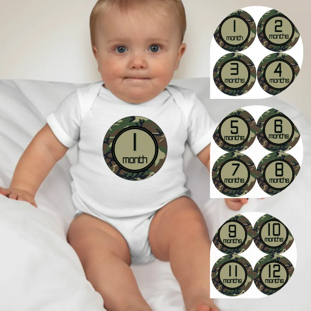 Baby Custom Monthly Onesies - Army