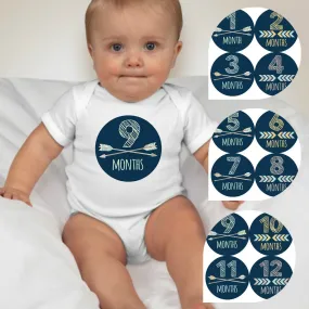 Baby Custom Monthly Onesies - Arrow