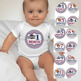 Baby Custom Monthly Onesies - Basketball Cavs