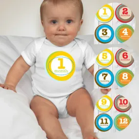 Baby Custom Monthly Onesies - Colorful 3