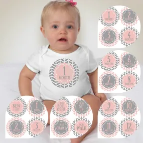 Baby Custom Monthly Onesies - Girls Pink