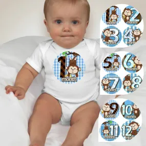 Baby Custom Monthly Onesies - Monkey Doo