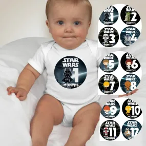 Baby Custom Monthly Onesies - Starwars II