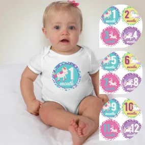 Baby Custom Monthly Onesies - Unicorn