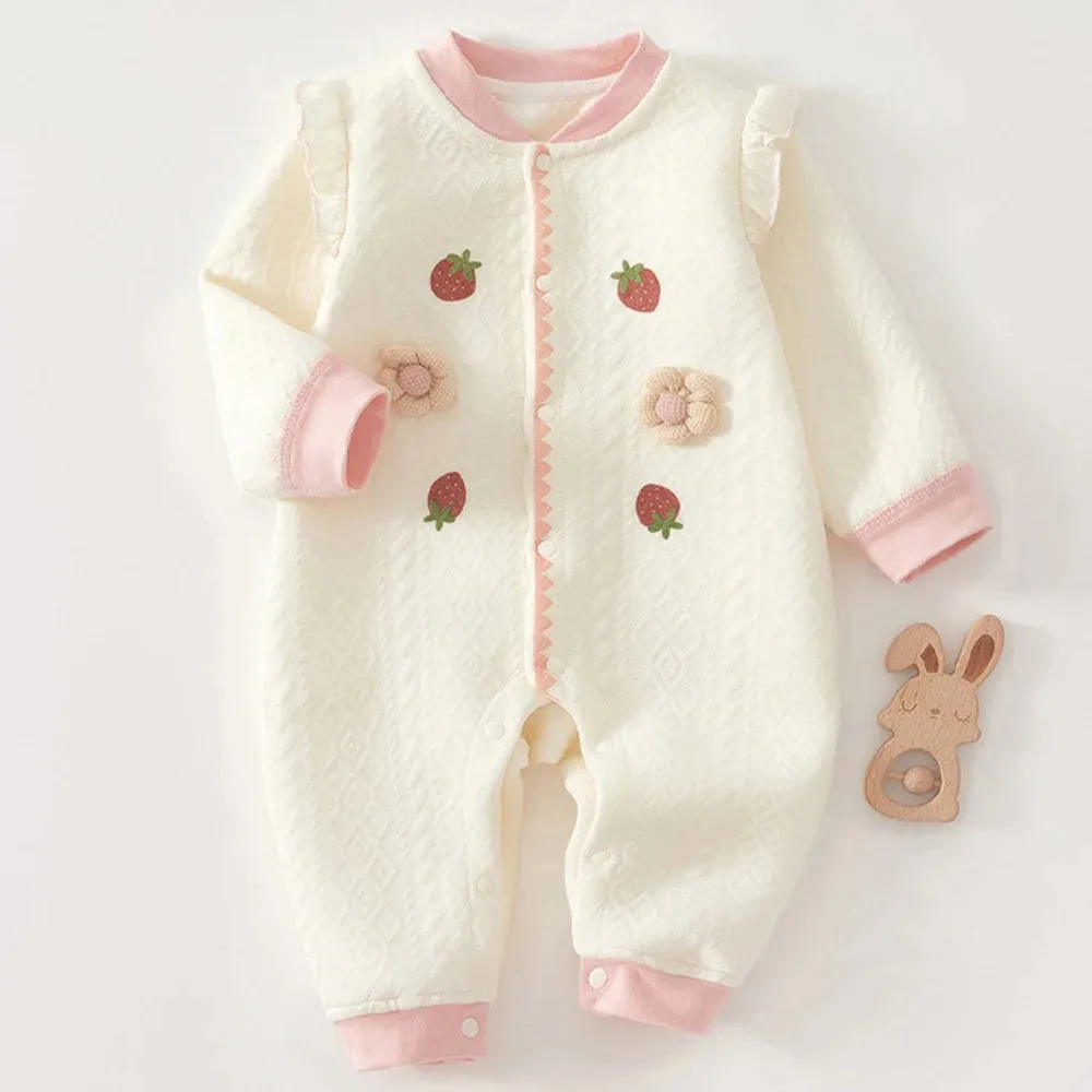 Baby Cute Printed Cotton Romper with Hat