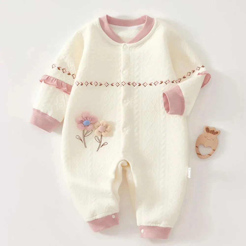 Baby Cute Printed Cotton Romper with Hat