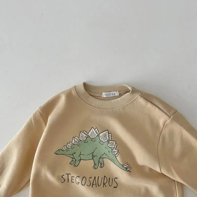 Baby Dinosaur Print Sweatshirt/Romper
