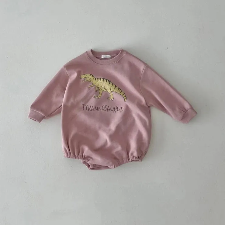 Baby Dinosaur Print Sweatshirt/Romper