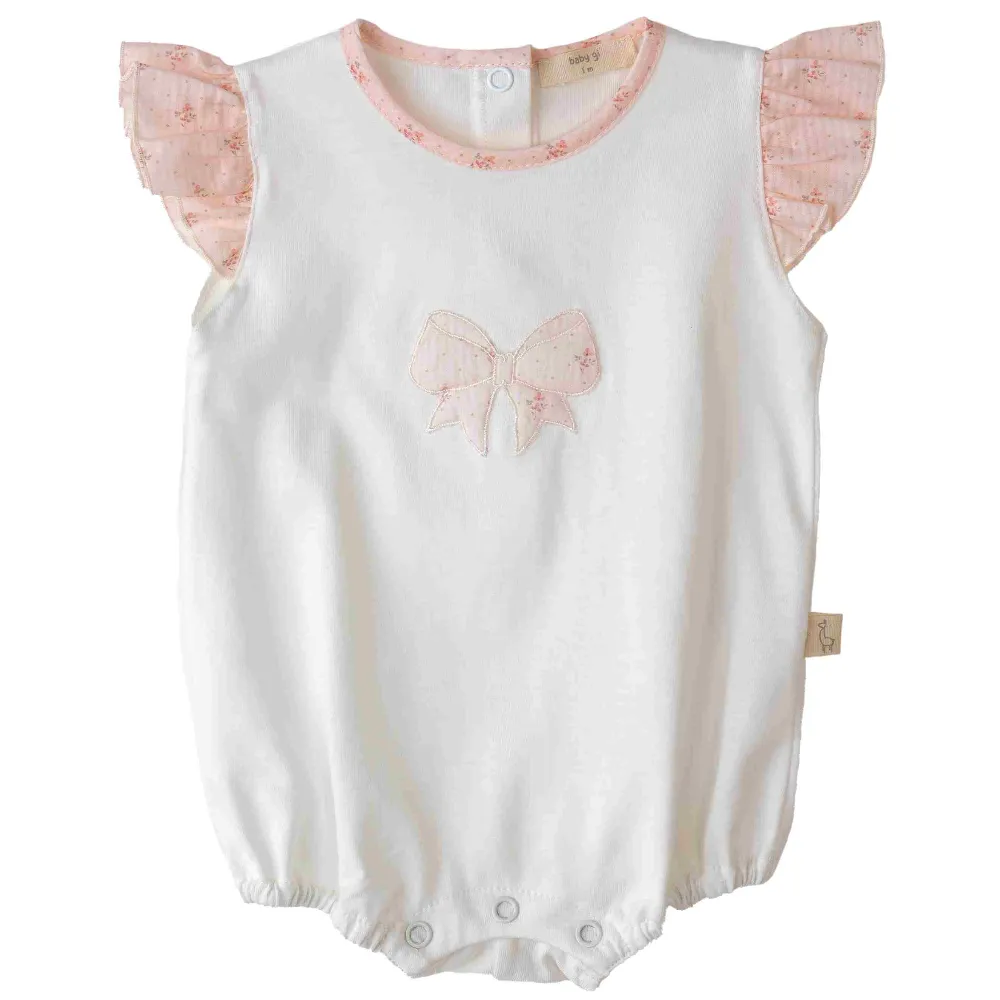 Baby Gi Flora Ivory Cotton Romper